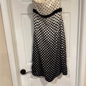 Badgley Mischka Black and White Polka Dot Maxi Skirt